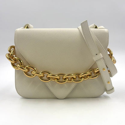 Bottega Veneta Mount Leather White Shoulder Bag Gold