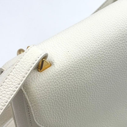 Bottega Veneta Mount Leather White Shoulder Bag Gold
