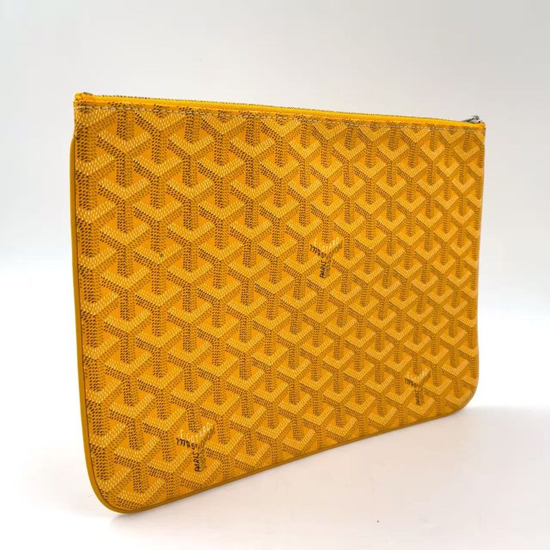 Goyard Senna Clutch Mm Leather Yellow X Multicolor Clutch Bag Silver