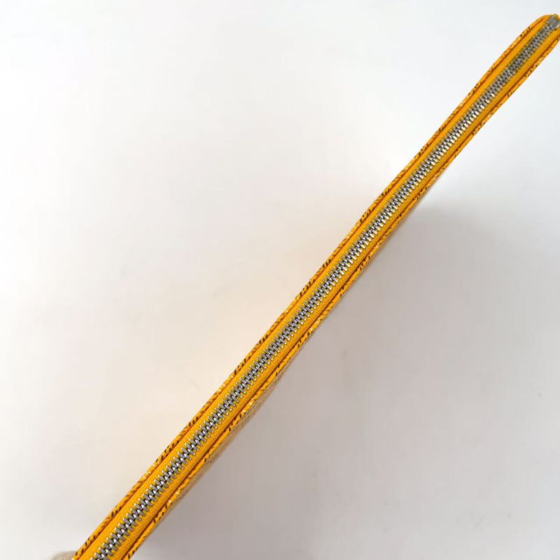 Goyard Senna Clutch Mm Leather Yellow X Multicolor Clutch Bag Silver