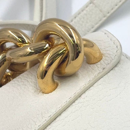 Bottega Veneta Mount Leather White Shoulder Bag Gold