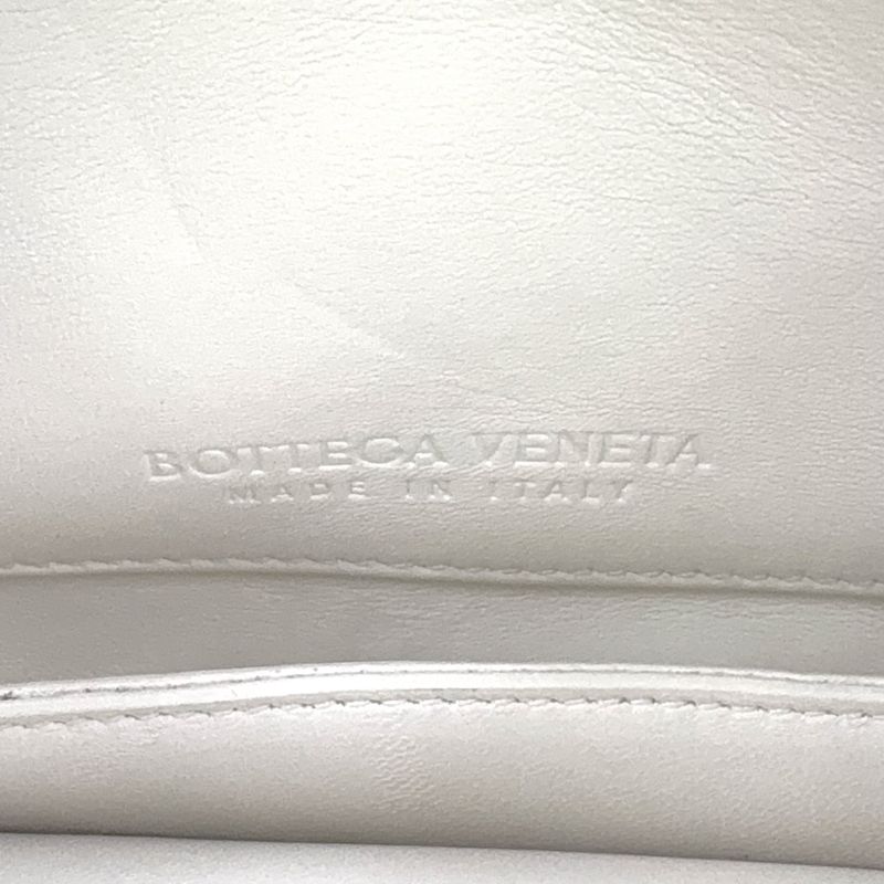 Bottega Veneta Mount Leather White Shoulder Bag Gold