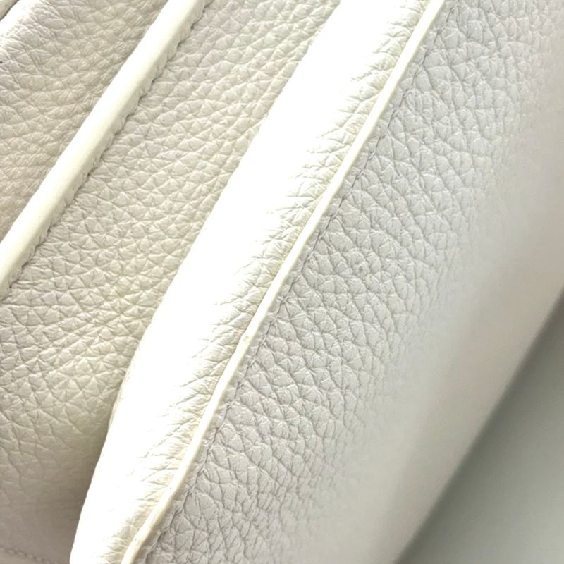 Bottega Veneta Mount Leather White Shoulder Bag Gold