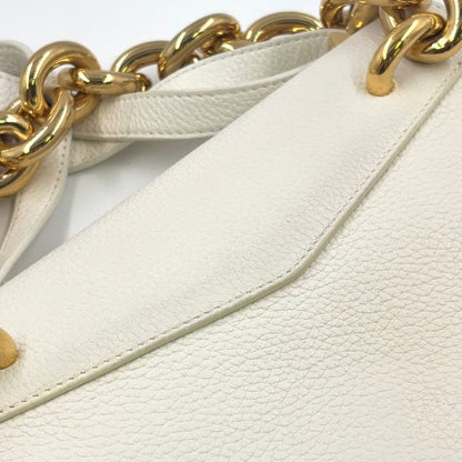 Bottega Veneta Mount Leather White Shoulder Bag Gold