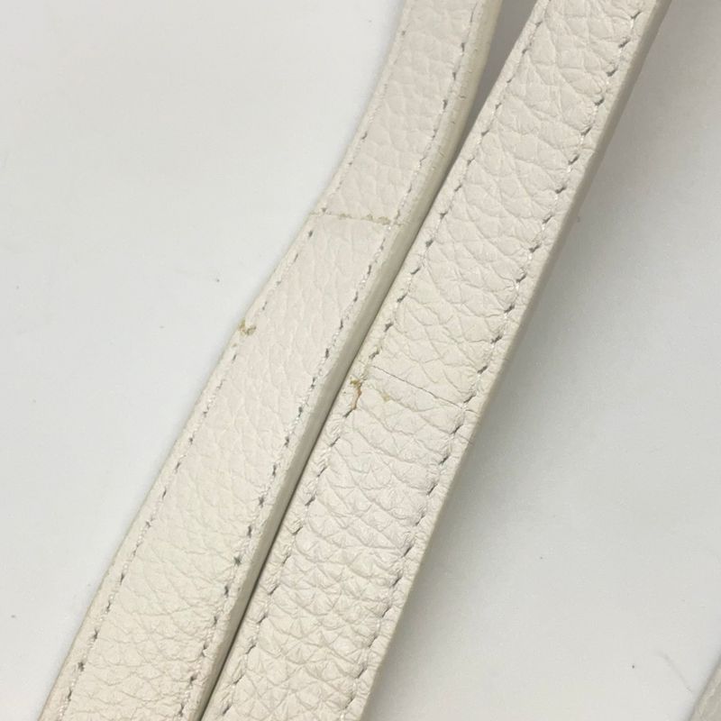 Bottega Veneta Mount Leather White Shoulder Bag Gold