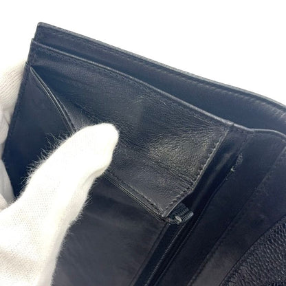 Chanel Coco Mark 3 Fold 4 Leather Black Wallet Gold