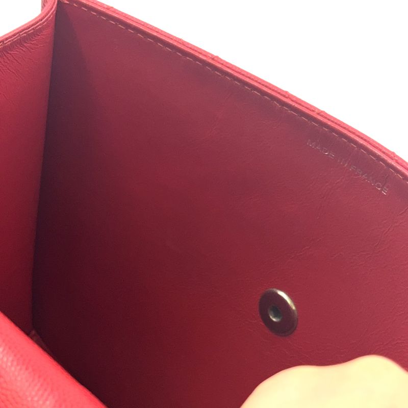 Chanel Ccmatelasse Serial No 5 Calf Red Handbag Silver