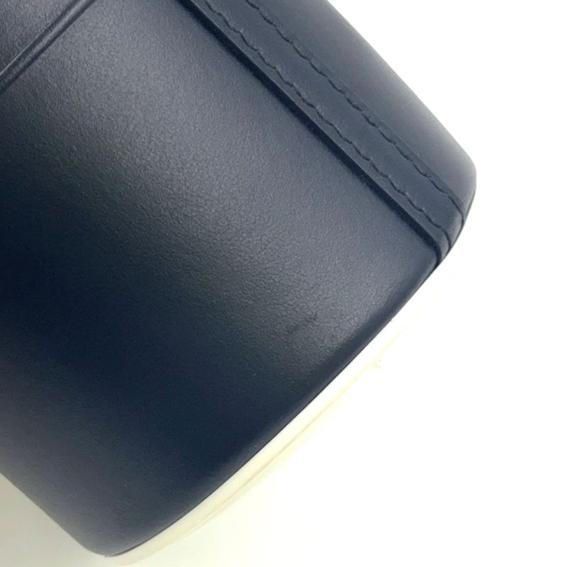 Christian Dior Vibe Bottle Holder Shoulder Leather Black Handbag Silver