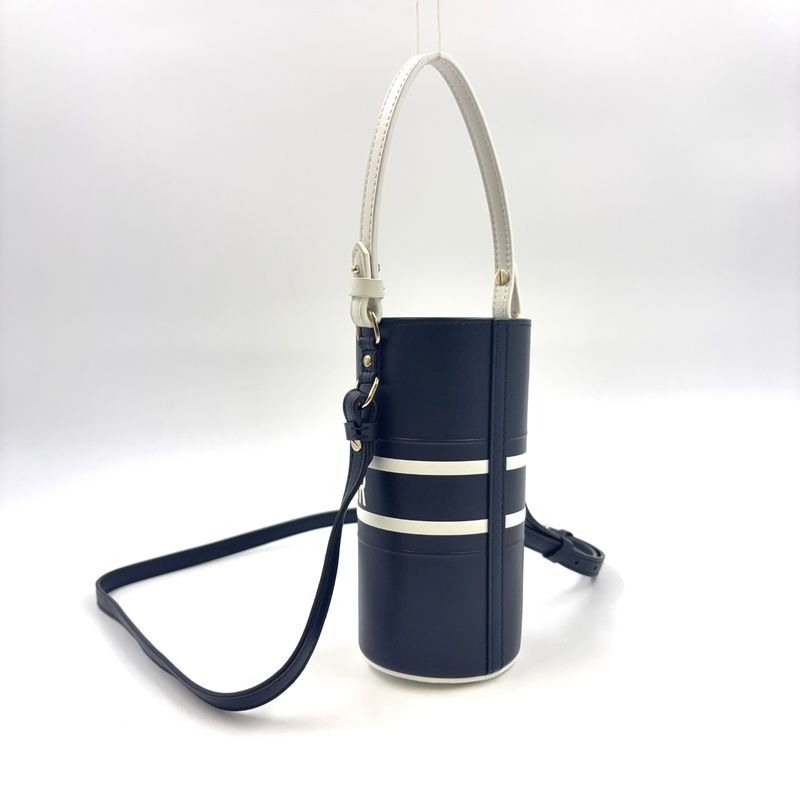 Christian Dior Vibe Bottle Holder Shoulder Leather Black Handbag Silver