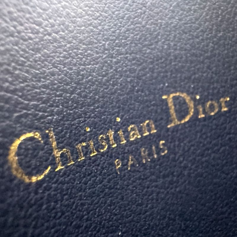 Christian Dior Vibe Bottle Holder Shoulder Leather Black Handbag Silver