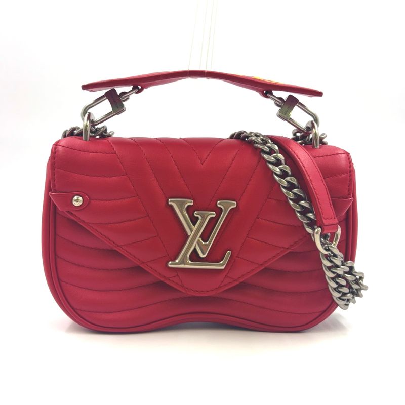 Louis Vuitton New Wave Chain Bag PM Leather Red Shoulder Bag Silver M51930