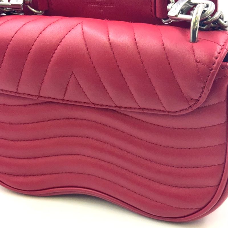 Louis Vuitton New Wave Chain Bag PM Leather Red Shoulder Bag Silver M51930