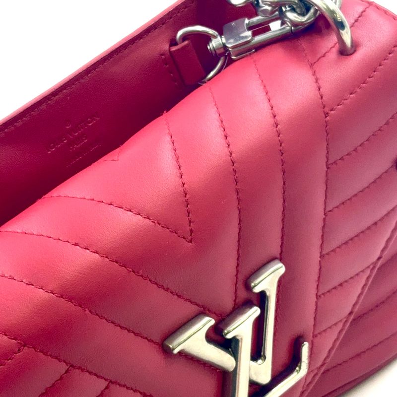 Louis Vuitton New Wave Chain Bag PM Leather Red Shoulder Bag Silver M51930