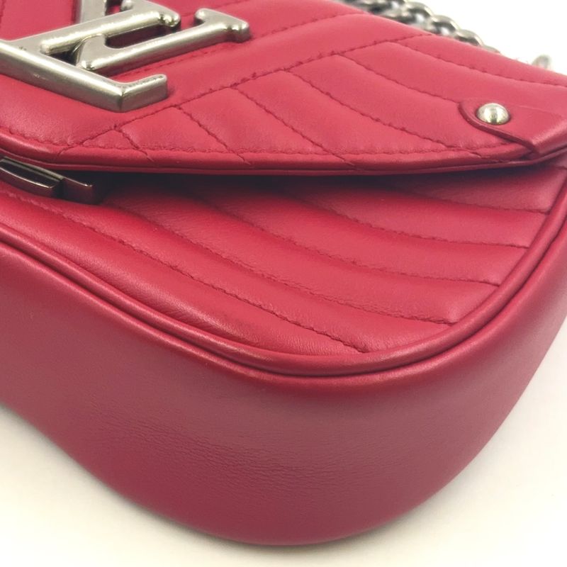 Louis Vuitton New Wave Chain Bag PM Leather Red Shoulder Bag Silver M51930