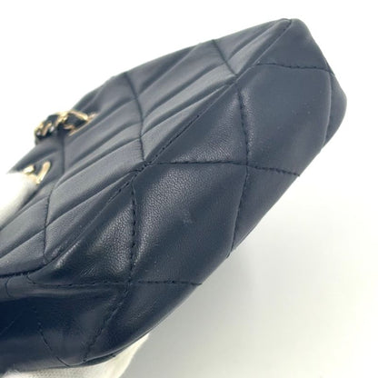Chanel Mini Pochette Chain Lambskin Black Shoulder Bag Gold