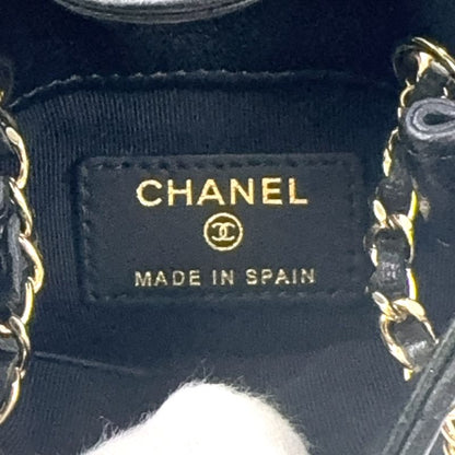 Chanel Mini Pochette Chain Lambskin Black Shoulder Bag Gold