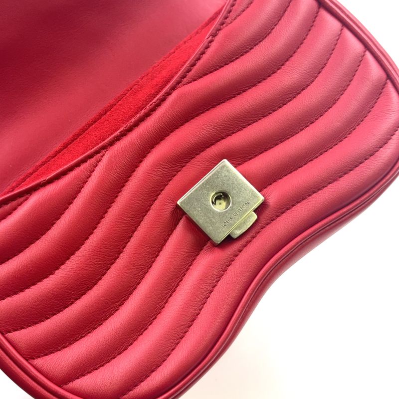 Louis Vuitton New Wave Chain Bag PM Leather Red Shoulder Bag Silver M51930