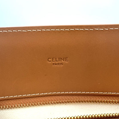 Celine Leather And Cotton Ivory And Brown Tote Bag Gold