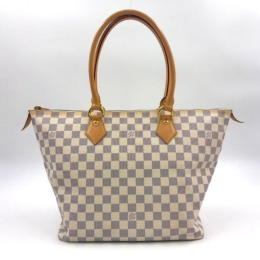 Louis Vuitton Saleya MM Damier Azure Damier Azure Leather × PVC White Tote Bag