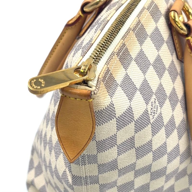 Louis Vuitton Saleya MM Damier Azure Damier Azure Leather × PVC White Tote Bag