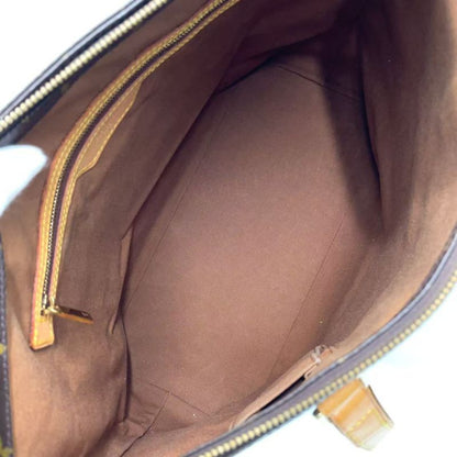 Louis Vuitton Cabas Mezzo Monogram Leather × PVC Brown Tote Bag Gold M51151