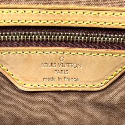 Louis Vuitton Cabas Mezzo Monogram Leather × PVC Brown Tote Bag Gold M51151