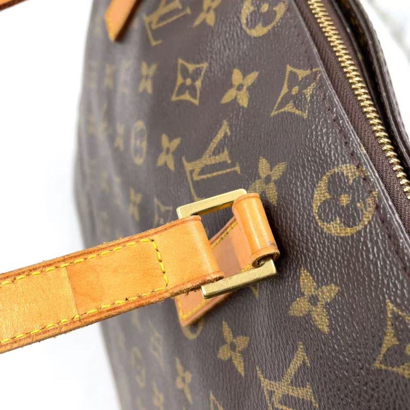Louis Vuitton Cabas Mezzo Monogram Leather × PVC Brown Tote Bag Gold M51151