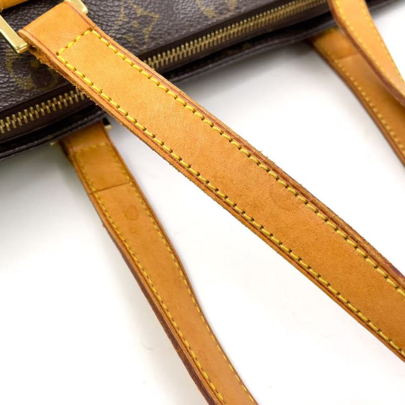 Louis Vuitton Cabas Mezzo Monogram Leather × PVC Brown Tote Bag Gold M51151