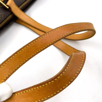 Louis Vuitton Cabas Mezzo Monogram Leather × PVC Brown Tote Bag Gold M51151