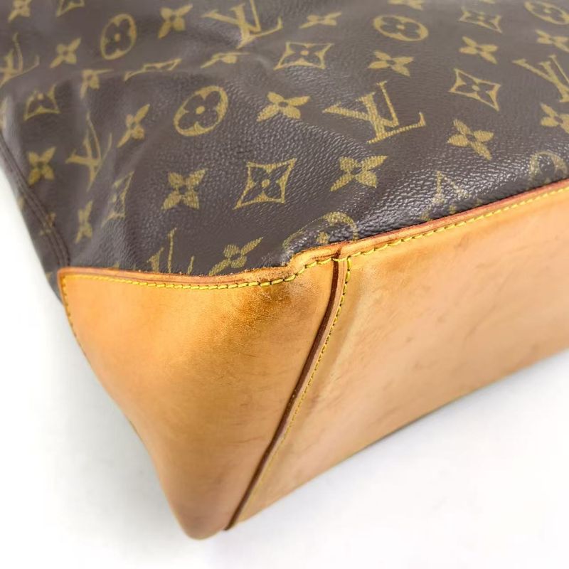 Louis Vuitton Cabas Mezzo Monogram Leather × PVC Brown Tote Bag Gold M51151