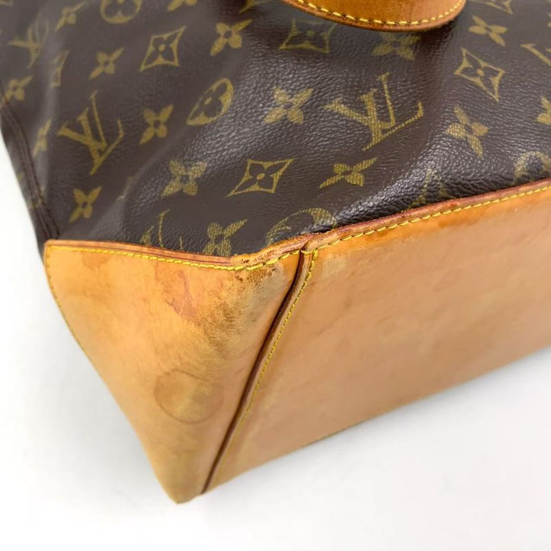 Louis Vuitton Cabas Mezzo Monogram Leather × PVC Brown Tote Bag Gold M51151