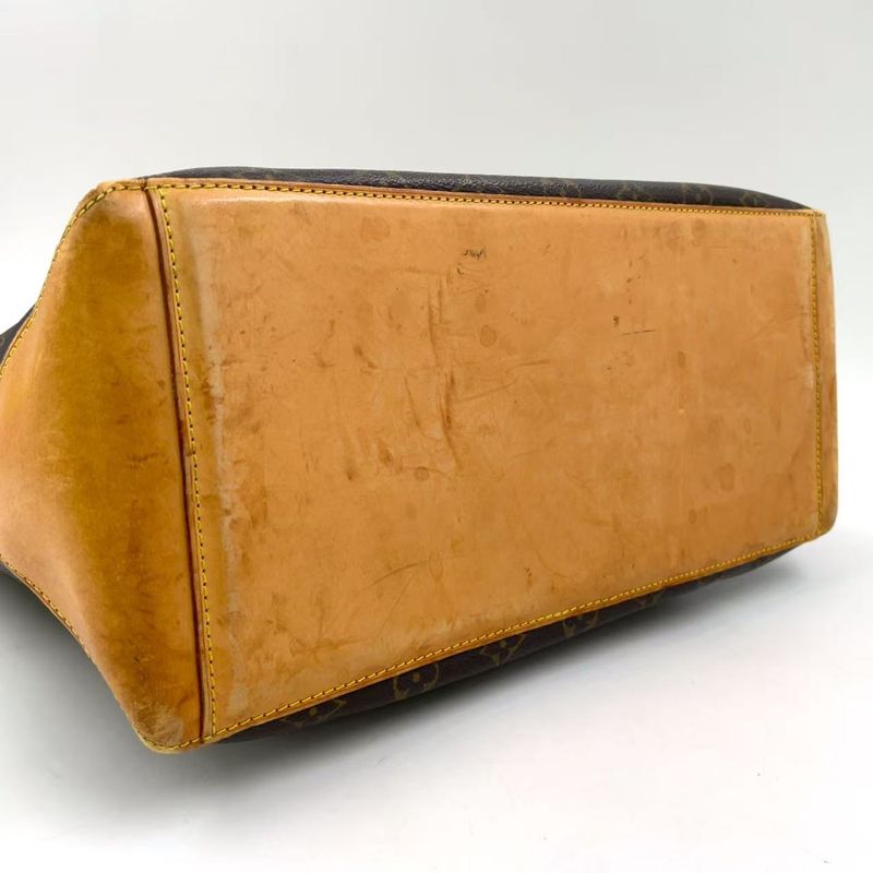 Louis Vuitton Cabas Mezzo Monogram Leather × PVC Brown Tote Bag Gold M51151