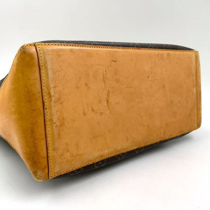 Louis Vuitton Cabas Mezzo Monogram Leather × PVC Brown Tote Bag Gold M51151