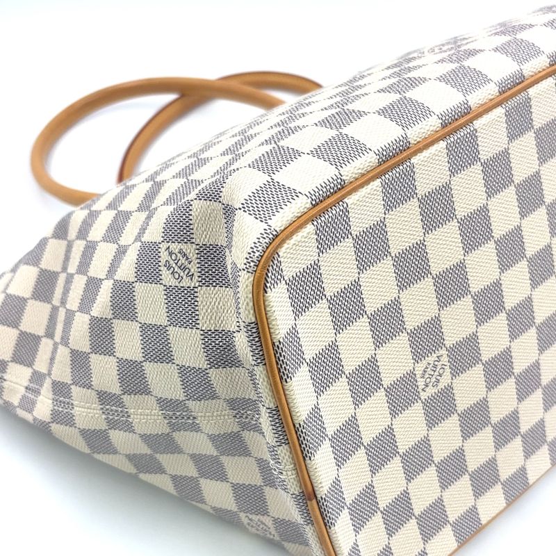 Louis Vuitton Saleya MM Damier Azure Damier Azure Leather × PVC White Tote Bag