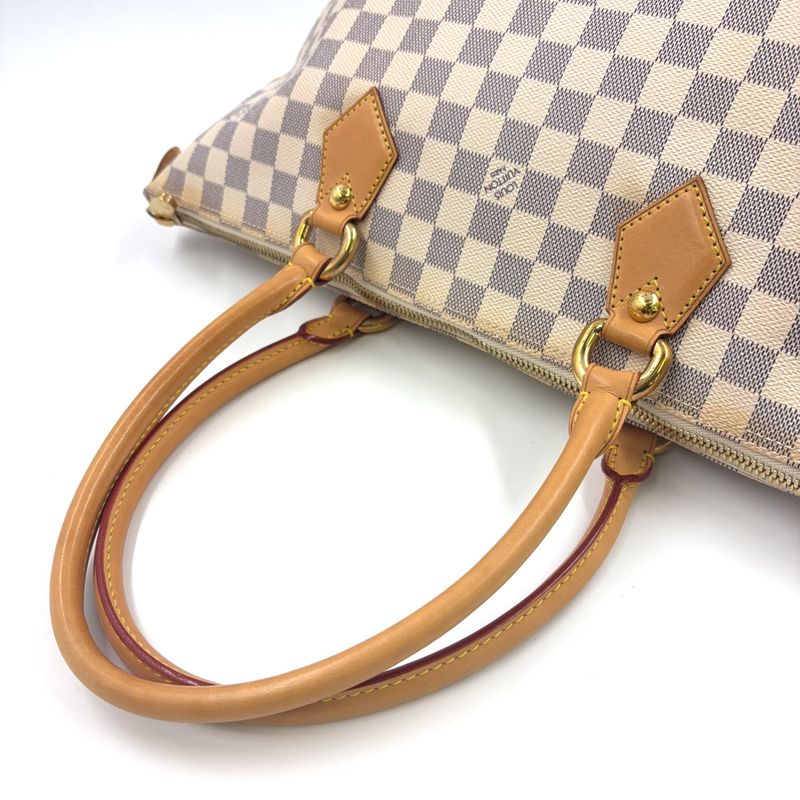 Louis Vuitton Saleya MM Damier Azure Damier Azure Leather × PVC White Tote Bag