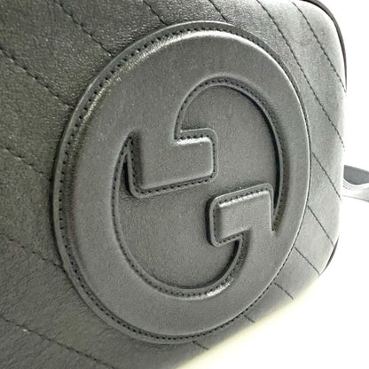 Gucci Blondi Leather Black Shoulder Bag Gold 742360