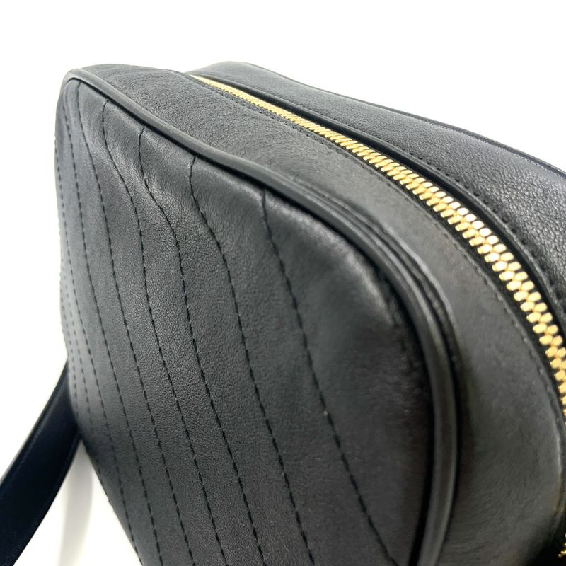 Gucci Blondi Leather Black Shoulder Bag Gold 742360