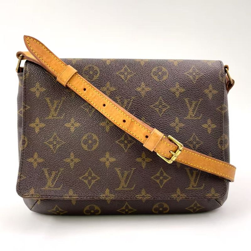Louis Vuitton Musette Tango Short Strap Monogram Leather × PVC Brown Shoulder