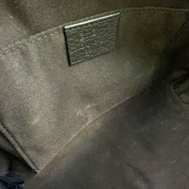 Gucci GG Canvas Leather X Canvas X Calf Brown X Beige Body Bag Silver 449174