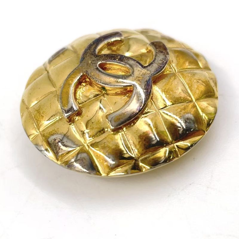 Chanel Coco Mark Matelasse GP Gold Earrings