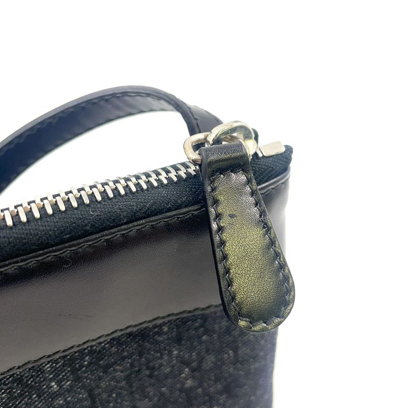 Bvlgari Logomania Leather And Canvas Black Shoulder Bag