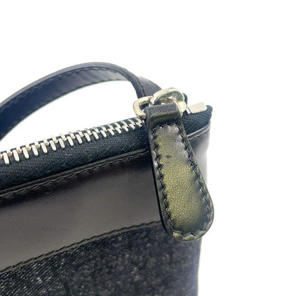 Bvlgari Logomania Leather And Canvas Black Shoulder Bag