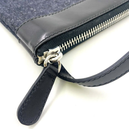 Bvlgari Logomania Leather And Canvas Black Shoulder Bag