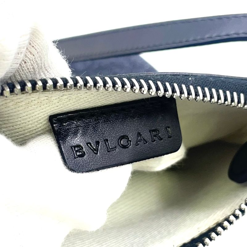 Bvlgari Logomania Leather And Canvas Black Shoulder Bag