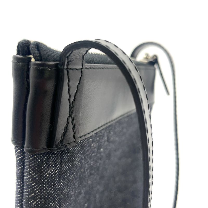 Bvlgari Logomania Leather And Canvas Black Shoulder Bag