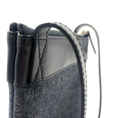 Bvlgari Logomania Leather And Canvas Black Shoulder Bag