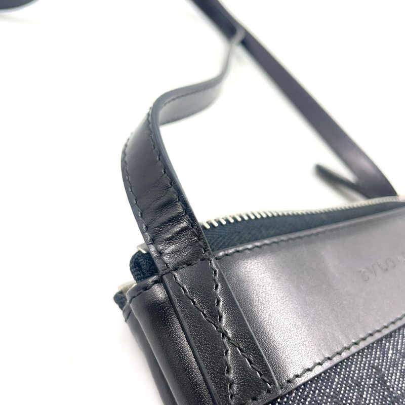 Bvlgari Logomania Leather And Canvas Black Shoulder Bag