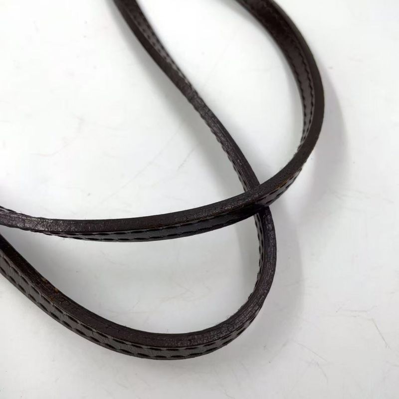 Louis Vuitton Neverfull MM Damier Ebene Damier Ebene Leather × PVC Brown × Red