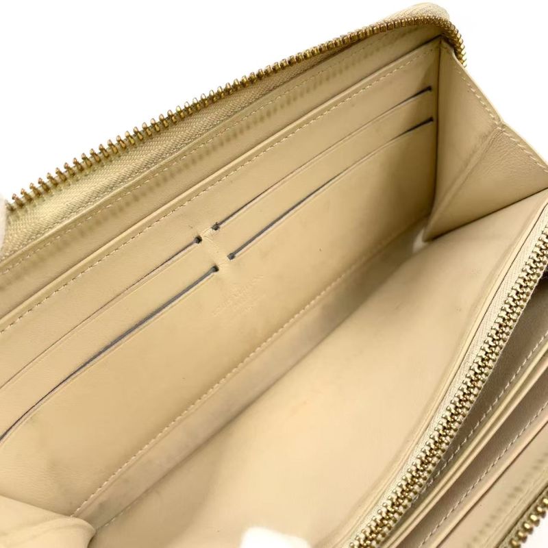 Louis Vuitton Zippy Round Zipper Enamel Leather Yellow Wallet Gold M90142