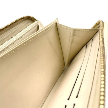 Louis Vuitton Zippy Round Zipper Enamel Leather Yellow Wallet Gold M90142